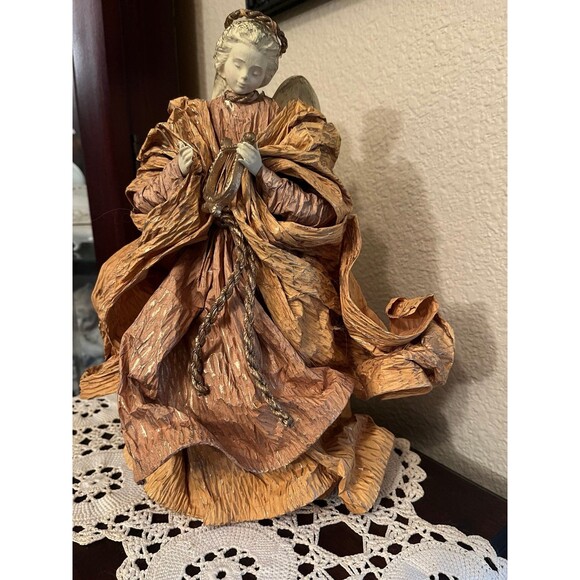 Vintage Gold Gown Angel Tree Topper - Picture 2 of 7